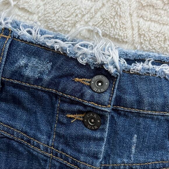 LF Carmar Distressed Denim Button Front Mini Skirt - Picture 4 of 8